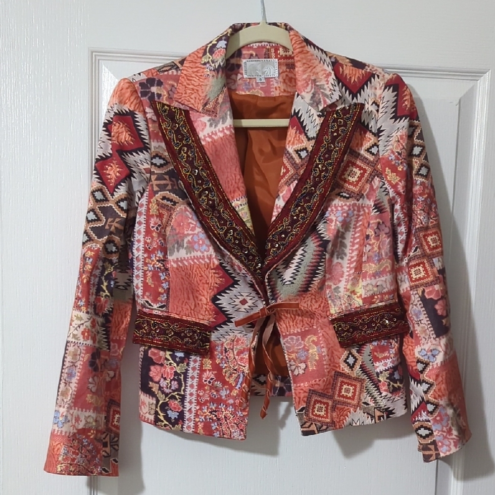 Women's Multicolor Patterned Jacket - image 1